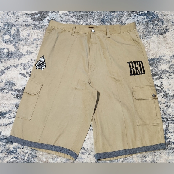 Men's Red Ape Cargo Khaki Shorts‎ baggy Fit size 38 - Picture 1 of 10